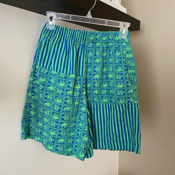 Vintage Pants - Vintage Teal and Blue Comfy Shorts Size Medium Brand: Peddlers